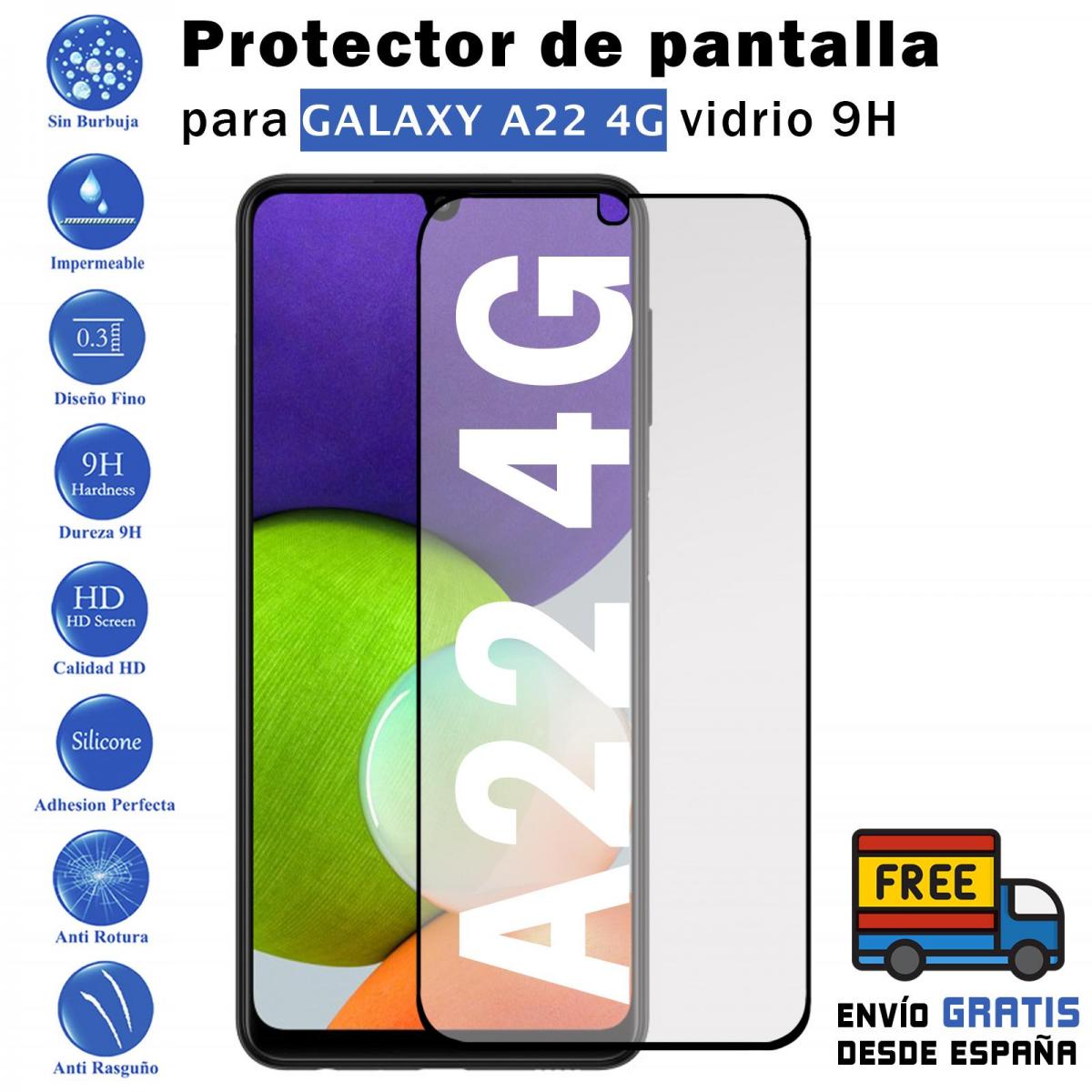 Samsung A22 4G Zwart Gehard Glas 9H Screen Protector Voor Mobiele Telefoon-Todotumovil