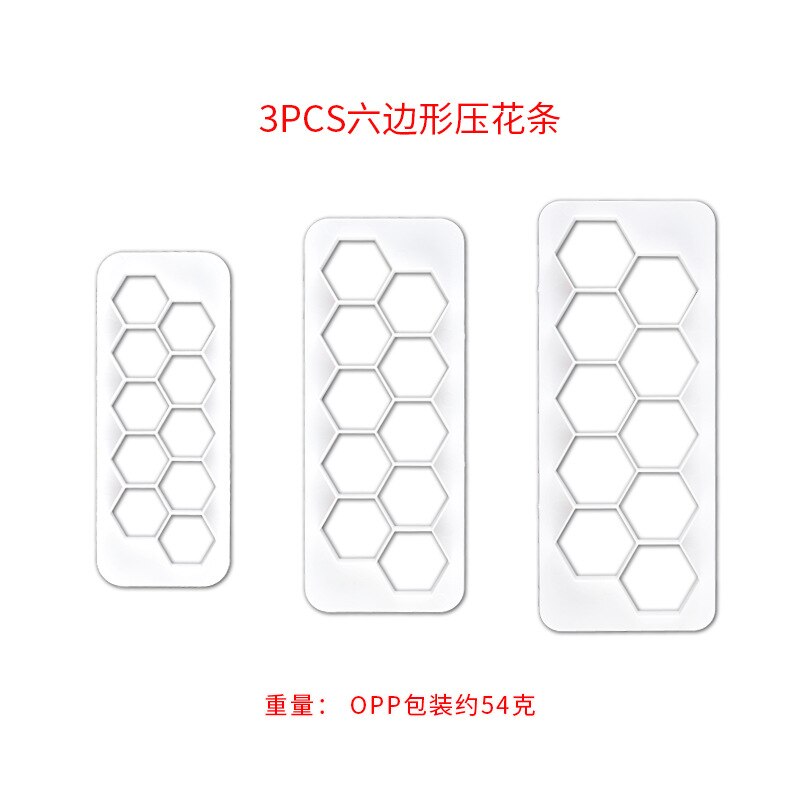 3PCS/Set Square Geometric Cutters Fondant Cookie Cake Mold Cutter Chocolate Mold Cake Decorating Cake Baking Tools for Christmas: Hexagon