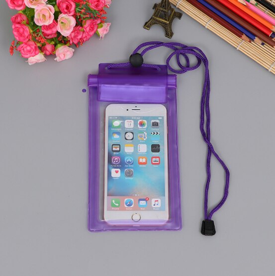 Waterproof Bag pvc bag Case Phone Large Pouch Holder Swimming Waterproof Dry Bag Swimming Diving Case Cover For Mobile Phone: Purple Color