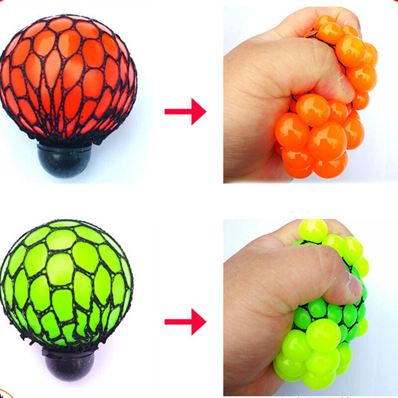 Belastungen Reliever Squeeze Spielzeug Mesh Ball Trauben Squeeze Spielzeug Kind Erwachsene Hand zu Kneten Neuheit Sensorische Fruchtig Spielen Spielzeug