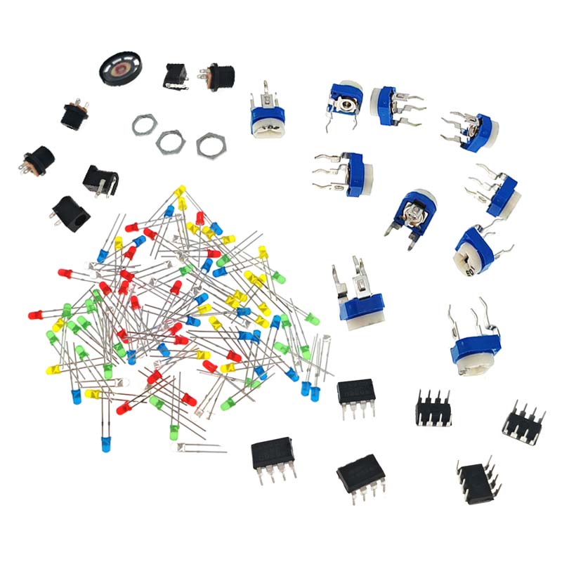 1900 stks Mega Elektronische Component Kit Assortiment Condensatoren Weerstanden LED Transistors Diodes 1n270 Germanium DC Jacks Opamp PCB