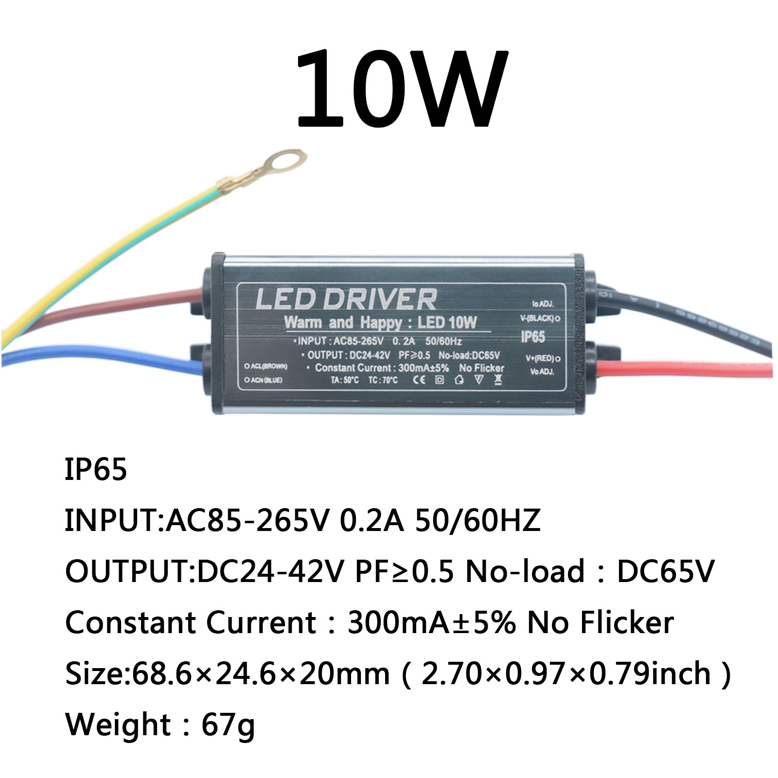 LED Driver 5W 10W 20W 30W 40W 50W 1500mA Power LED Driver light Transformer IP65 Waterproof Adapter for Supply Floodlight DIY: black