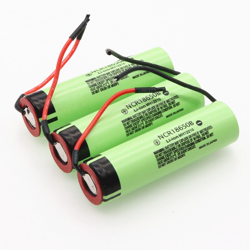 4 stks/partij Originele NCR18650B 3.7 v 3400 mAh 18650 Lithium Oplaadbare Batterij Lassen silicagel Kabel DIY batterijen