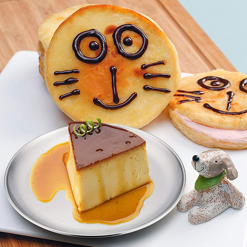 Round Tray Stainless Steel Dinner Plates Gold Silver Dishes Storage Western Steak Restaurant Tableware