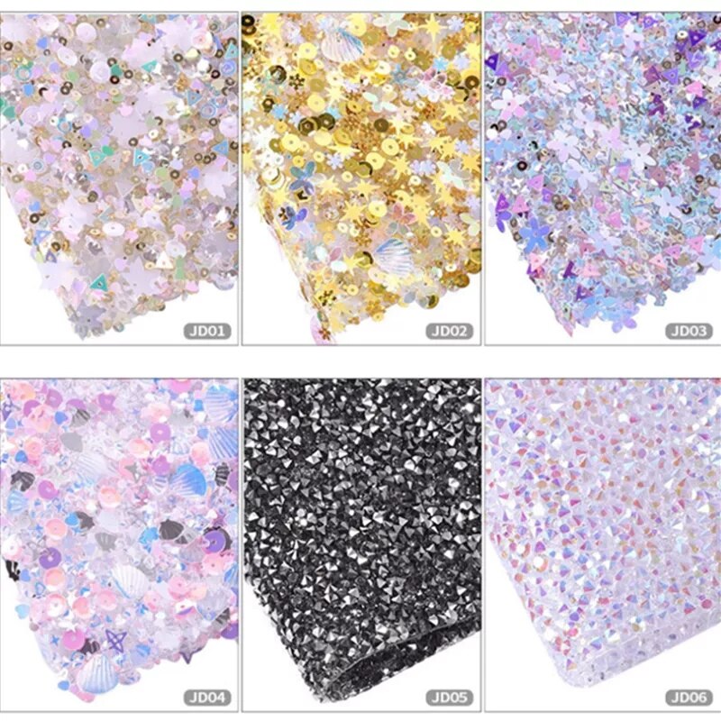 Tapis de Table pour Nail Art en diamant, avec strass brillants, lavable, support de manucure, coussin d&#39;entraînement pour Salon de beauté, 40x25CM