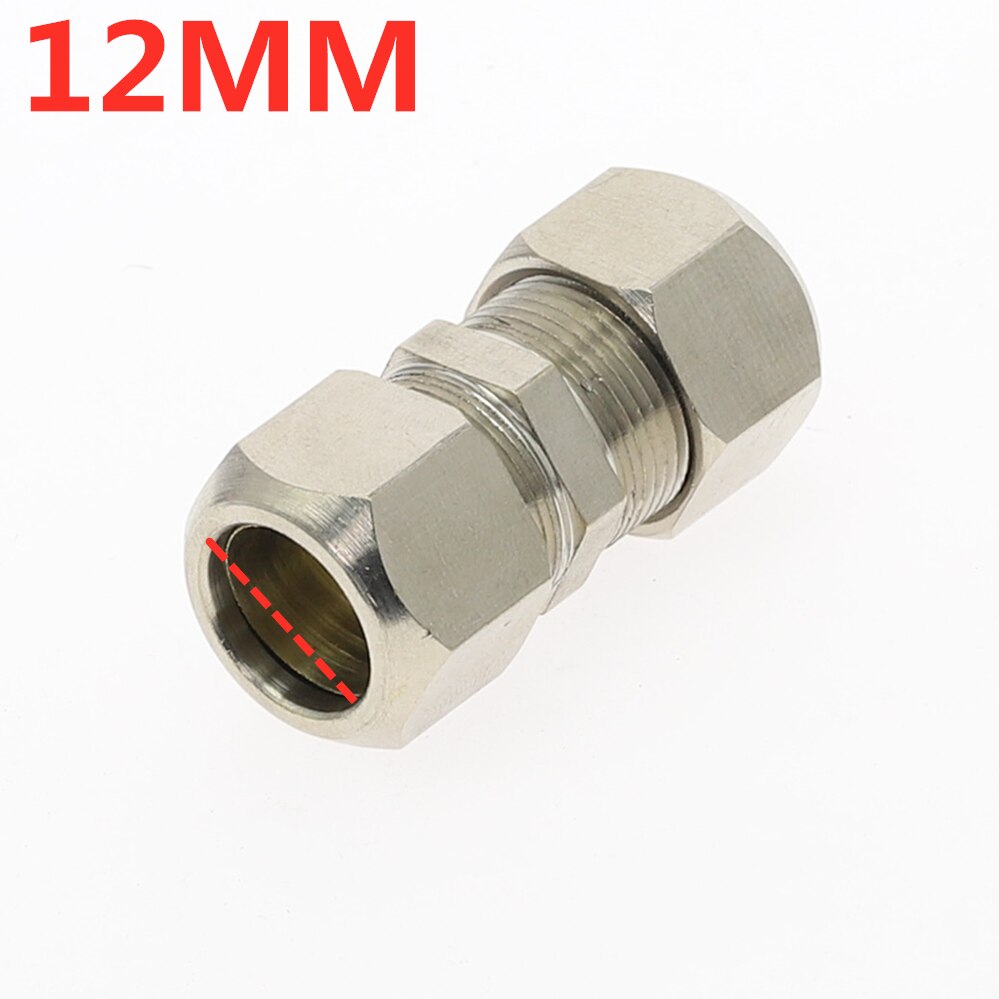 Compression Ferrule Tube Fitting Brass Pipe Double Fast Twist Card Set Copper Joints Tubing Nut Lock Double Straight 5 Same: 12mm to 12mm