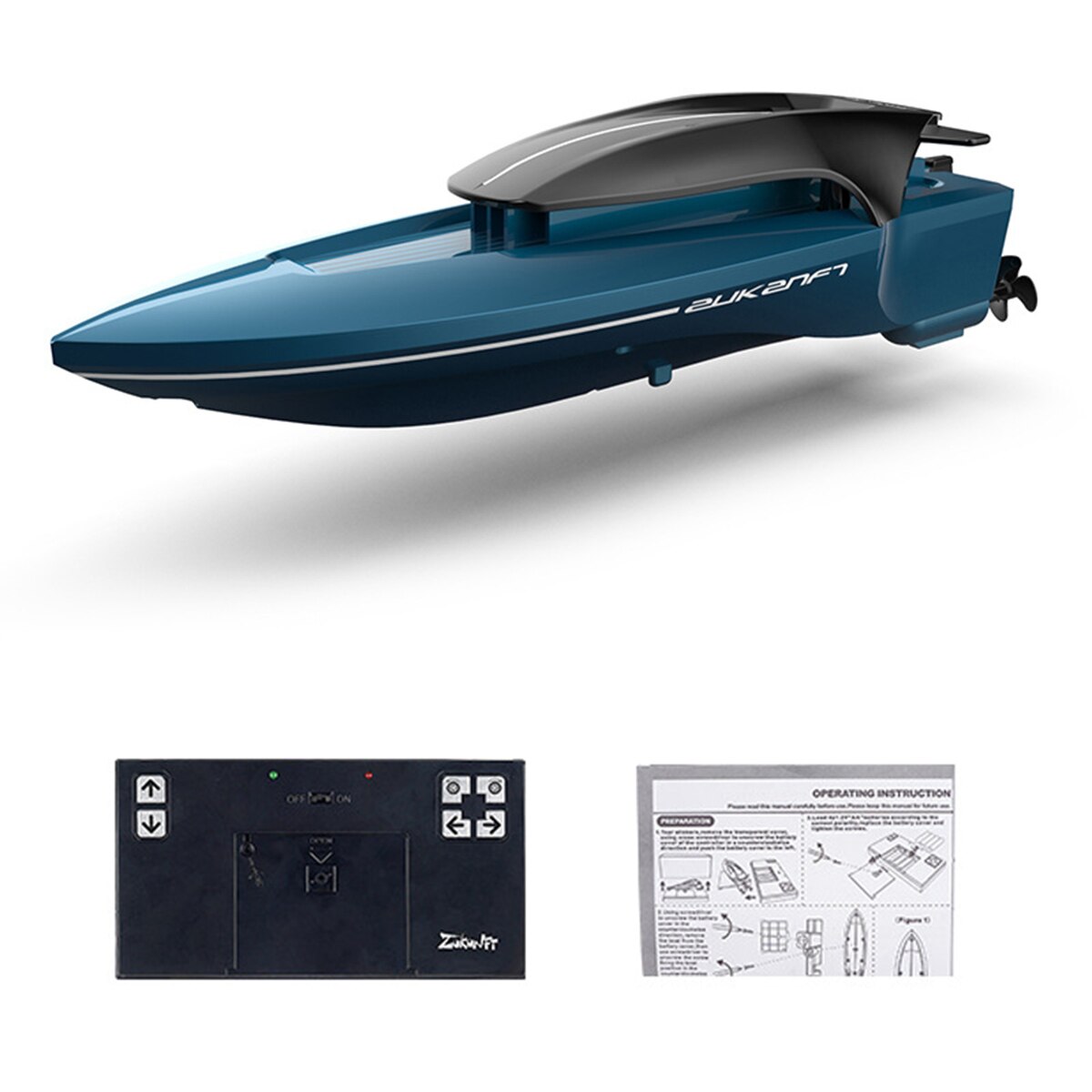 2.4g robåde sommer vandmodel fly legetøj fjernbetjening rc båd mini højhastigheds speedbåd dreng vandtæt med lys: Blå