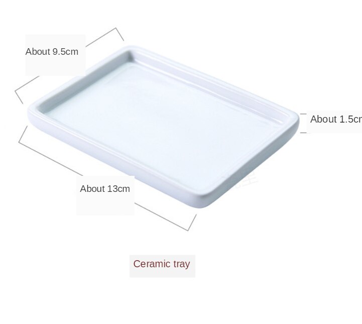 Bandeja Rectangular de cerámica de estilo japonés, plato Rectangular de porcelana blanca, bandeja para enjuague bucal, bandeja de almacenamiento para sala de baño: Ceramic tray
