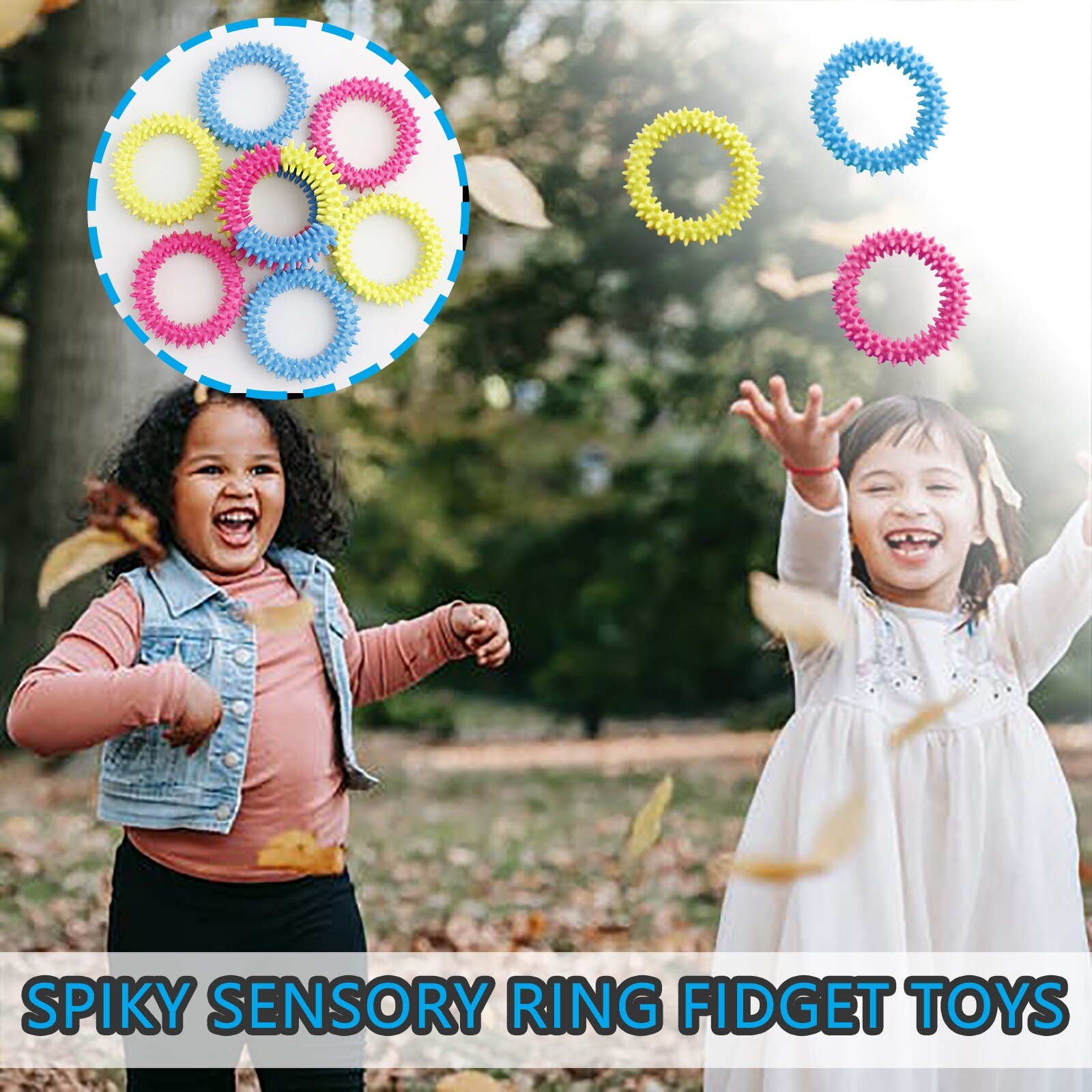 1PC Ring Fidget Toys Spiky Sensory Ring Fidget Toys Decompression Pinch Toy Anxiety And Stress Relief soulagement du stress