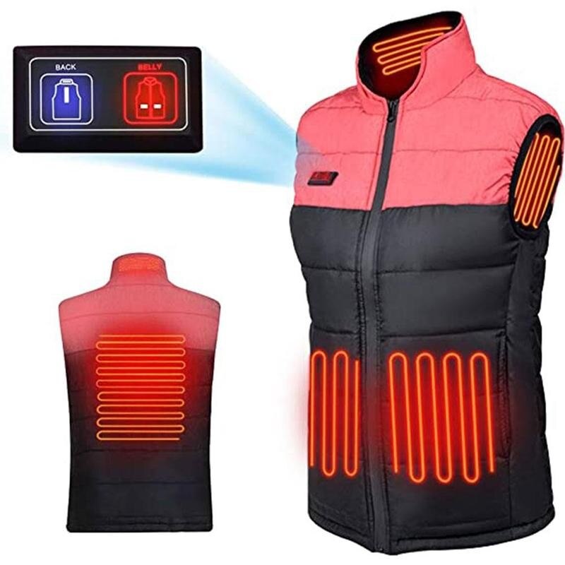 4 Areas Heated Vest Jacket USB Men Winter Smart Heating Sport Cotton Warm Women Sleevless Unisex Outdoor Vest Vest Jacket U2C8