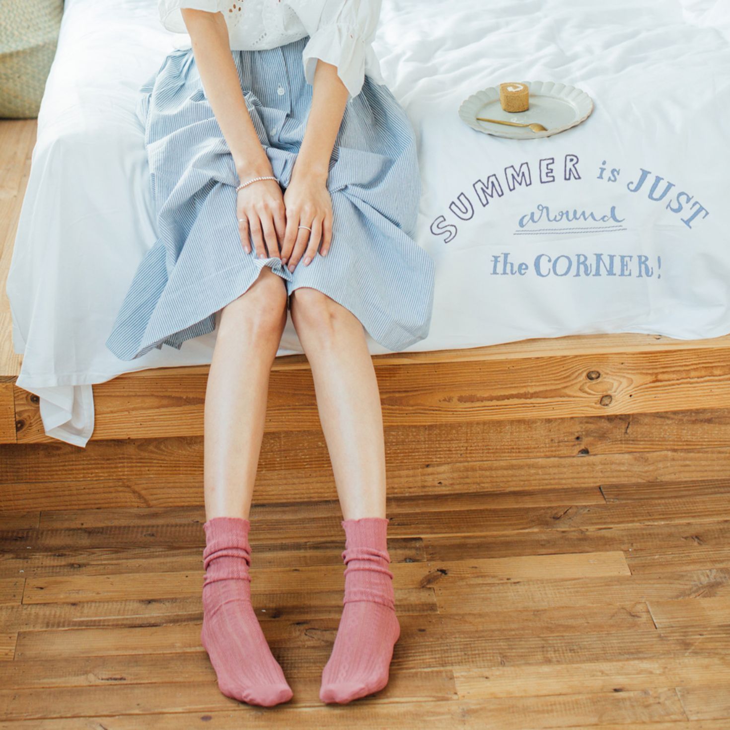 Irtonaiset verkkosukat kesäopiskelijan kawaii-sukat röyhelösukat joustinneuleiset sukat