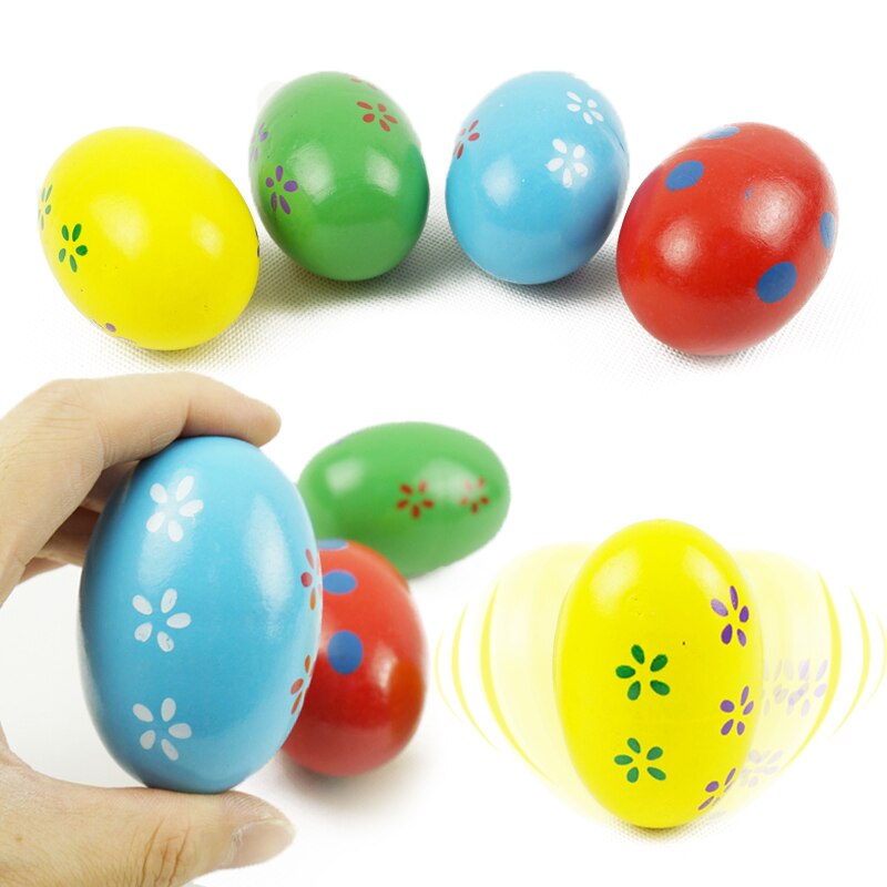 Houten Zand Ei Muzikale Instrumentale Percussie Rammelaar Speelgoed Kleur