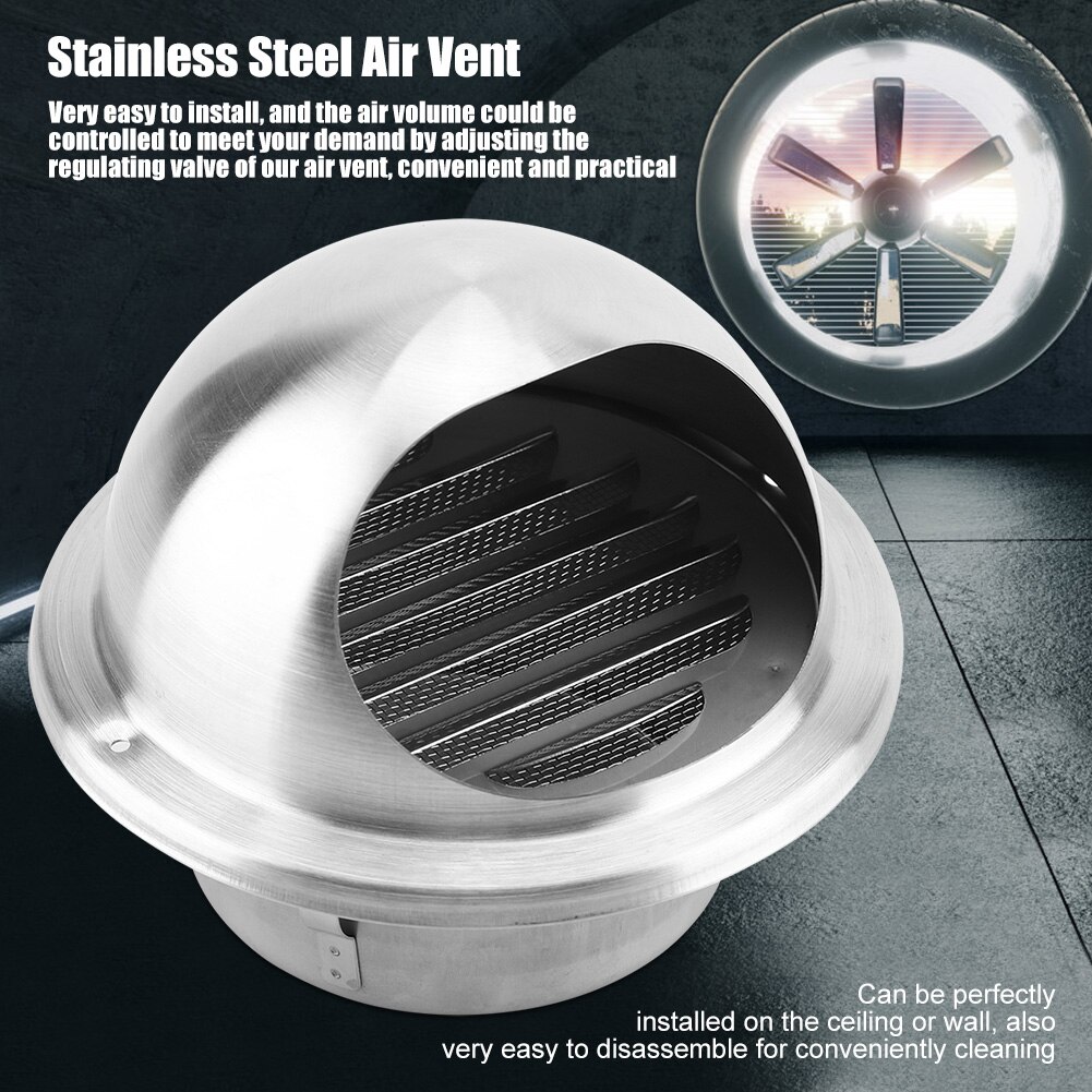 Stainless Steel Adjustable Wall Ceiling Home Air Vent Round Ventilation Duct Cover
