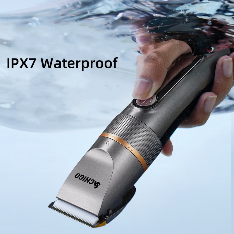 CHIGO Hair Clipper Electric Trimmer With LED Screen Washable Rechargeable Men Strong Power Steel Cutter Head