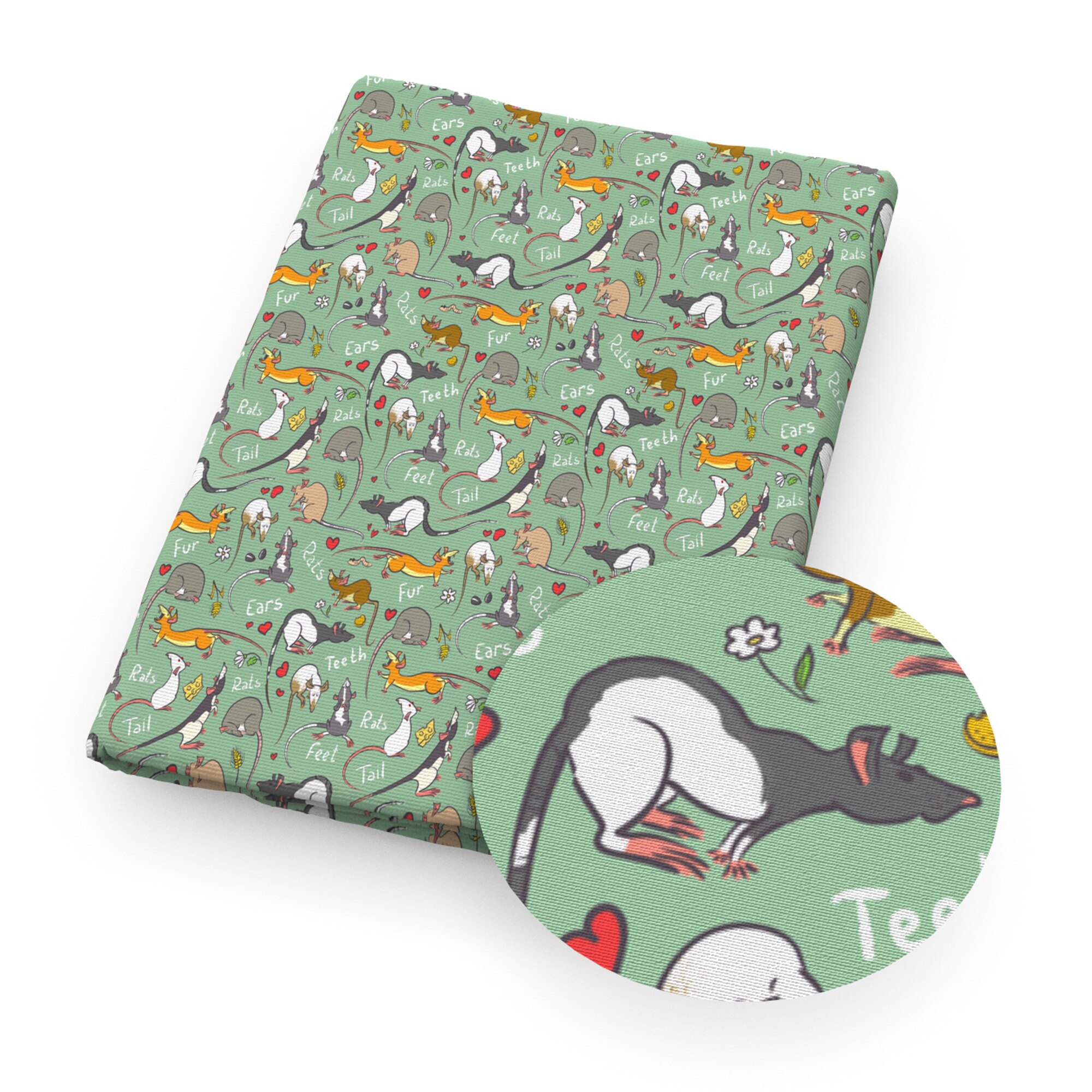 Tela de algodón y poliéster de la serie Mouse, 50x145cm, retales de tejido para niños, Material de costura para vestido de boda, 1Yc16307: 1127949