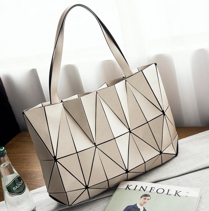 Maelove women-bag Geometric Diamond Folding Tote Shoulder Bags Matte color Geometry Handbags for Girls: matte color gold