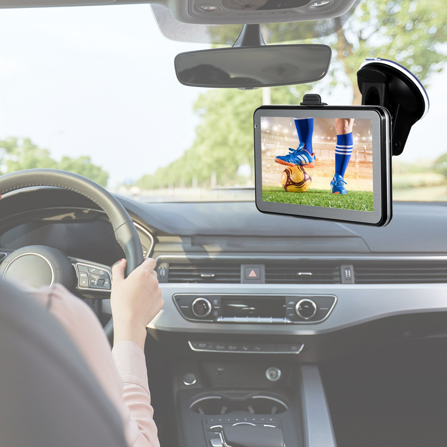 5 tuuman auton kannettava gps -navigointi fm -videosoitin autonavigaattori selkänojalla +ilmainen kartta hd -kosketusnäytön autonavigaattori