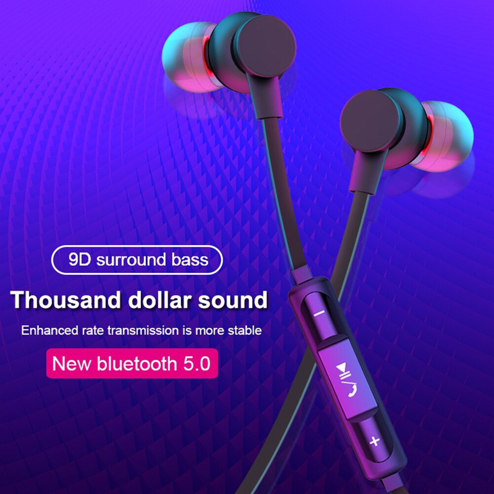 LB-T2 Bluetooth 5.0 Draadloze Koptelefoon Ingebouwde Microfoon Stereo Bass In-Ear Magnetische Oordopjes Lange Speelduur Stereo Hifi Oordopjes