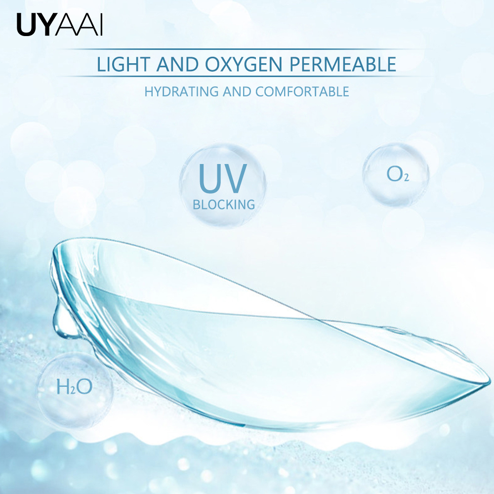 UYAAI -0.75 ~-9.00 lentilles de myopie claires lentilles de Contact transparentes de avec degrés Contacts oculaires de Prescription naturelle