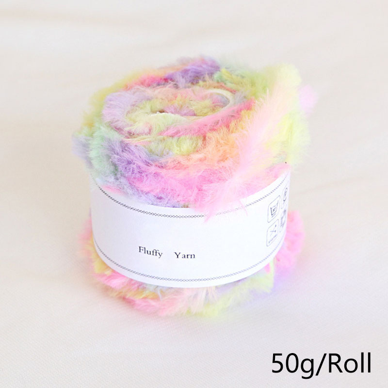 Hilo de pelo de piel sintética para tejer a mano, lana de conejo, Cachemira, ganchillo, suéter, ropa de bebé, bufanda, hilo de visón esponjoso, 50g por rollo: Marfíl