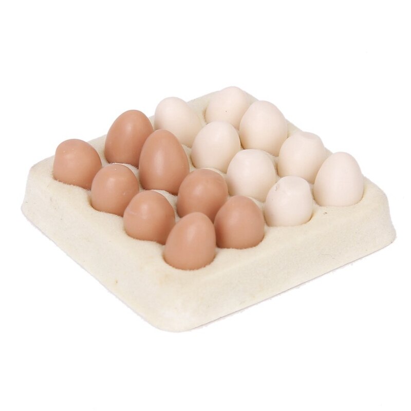 1/12 dollhouse miniature egg carton with 16 pcs eggs dollhouses