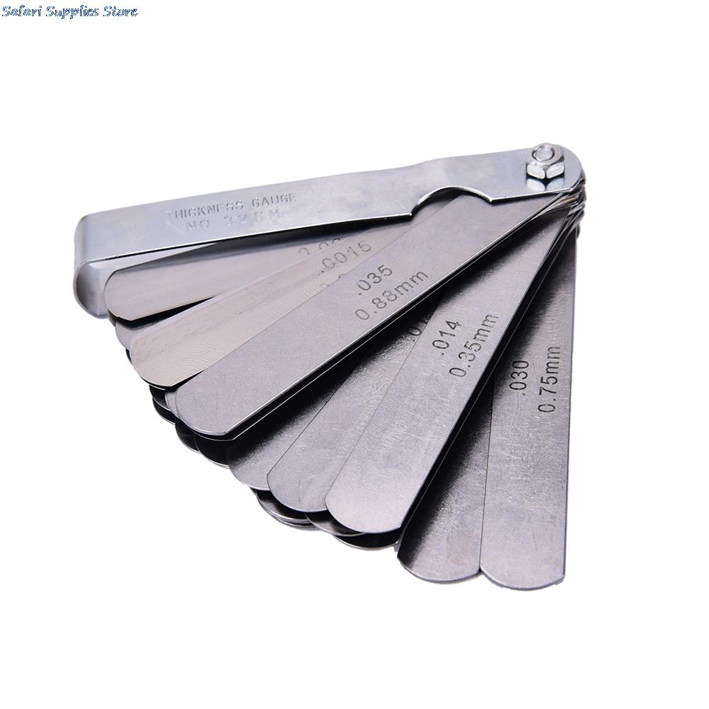 1 set Guitar 32 Blade Feeler Gauge Set Metric Imperial Measure Tune Up Gap Blade Tool