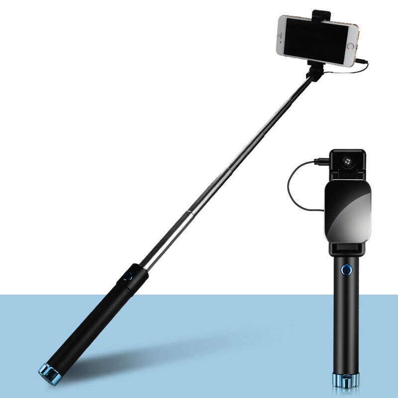Statief Monopod Selfie Stok Knop Selfie Stick Voor Android Os Voor Iphone 7/8/Xs Ios Systeem Voor huawei Samsung Xiaomi Vivo: blue