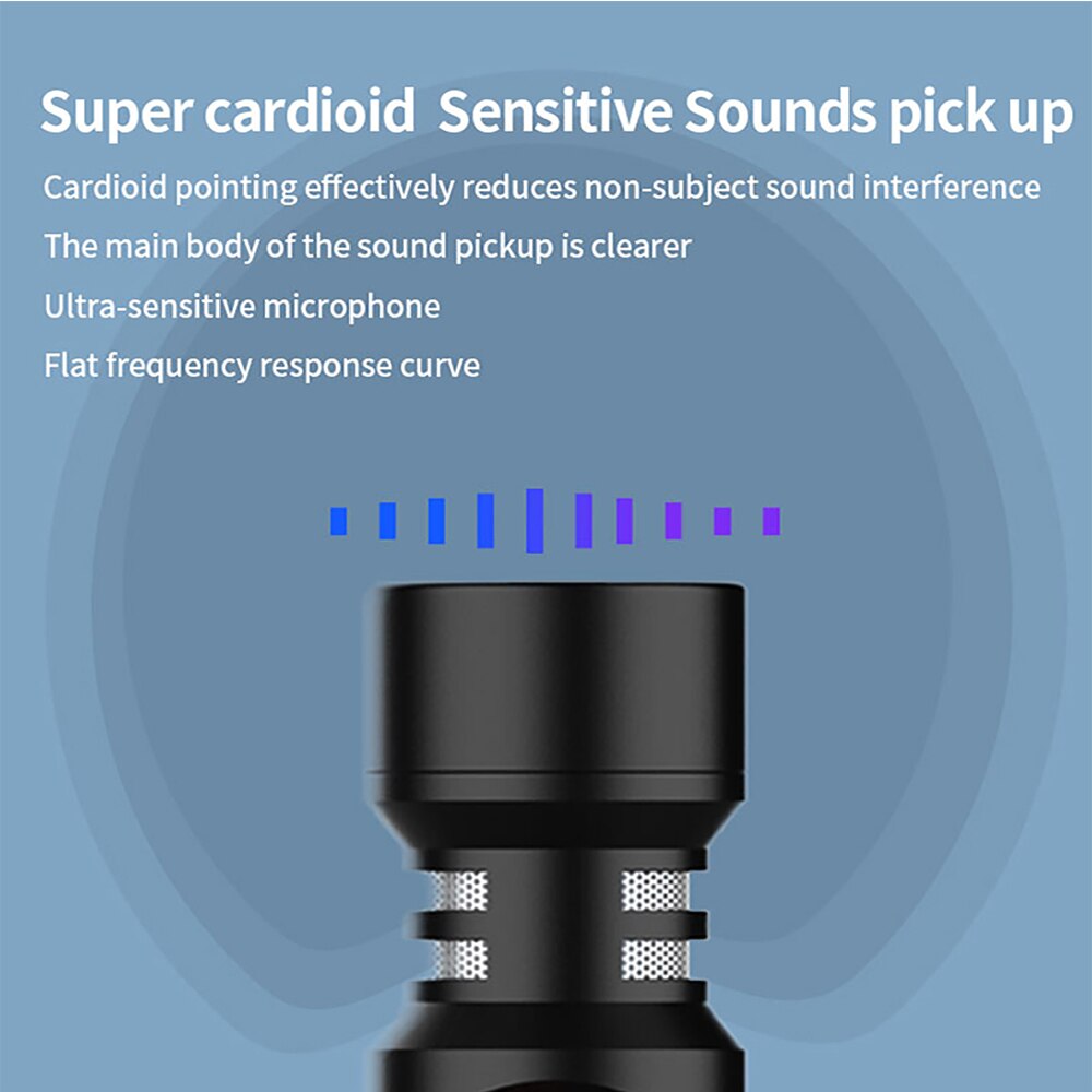 SAIREN T-MIC Dual-Head Mini Microphone Super-Cardioid Stereo Record Mic 3.5mm TRRS Plug for DSLR Camera Smartphone Video Vlog