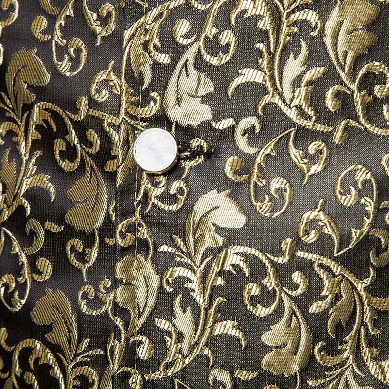 hommes imprimé fleuri Blazer gilet Steampunk Vintage Costume gilet homme gilet fête de mariage Shinny scène Costume automne