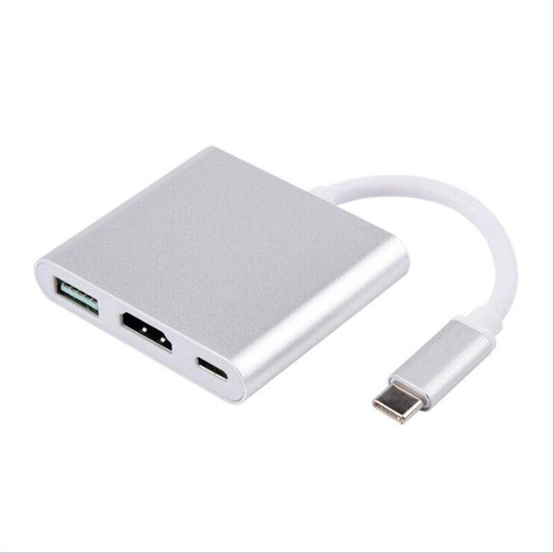 USB C Hub HDMI VGA Adapter - Thunderbolt 3, USB 3.1 Type-C to HDMI 4K, RJ45, PD, USB Ports for MacBook, Chromebook, Samsung: HDMI-PD-USB Silver