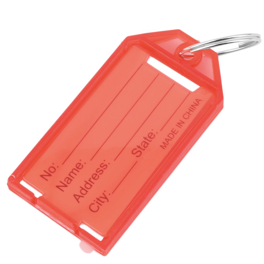 4 Kleuren Plastic Key Tags Sleutelhangers Id Identiteit Tags Rack Naam Card Label Vier Kleuren Beschikbaar 1 Pc: Rood