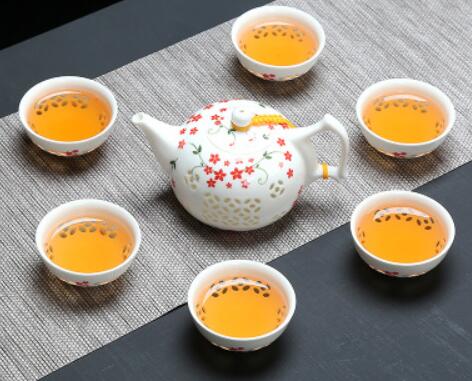 Blau Weiß exquisit Keramik Teekanne Wasserkocher Tee Tasse Porzellan Chinesischen Kung Fu Tee-einstellen Getränk: 1 Topf 6 Tassen C