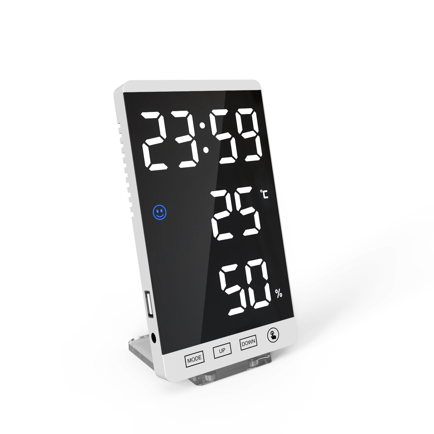 Led Tafel Klok Digitale Wekker Digitale Klok Desktop Decoratieve Klok Weer Klok Elektronische Met Thermometer Touch Klok: White White