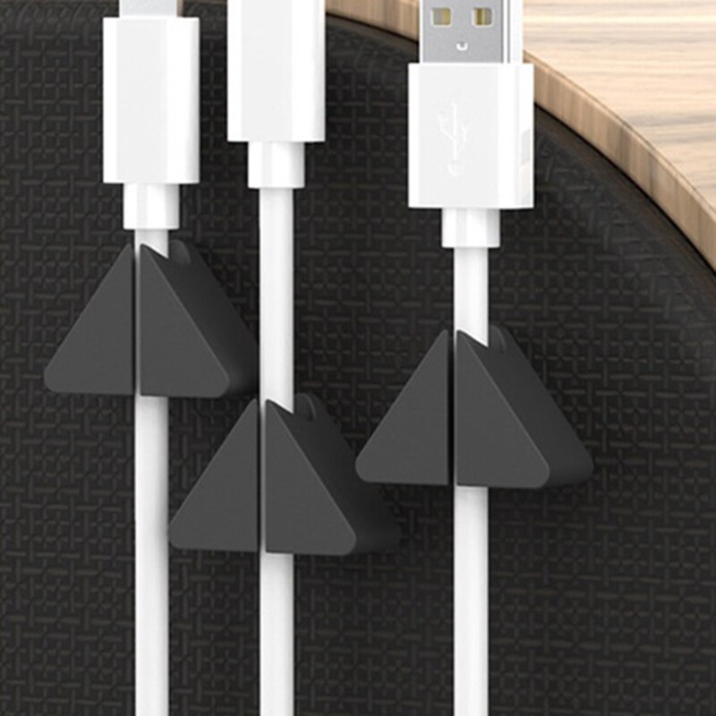 Desktop Manager Data Cable Organizing Tool Fixed Hub Buckle Cable Manager Headphone Organizing Tool 4Pcs Black