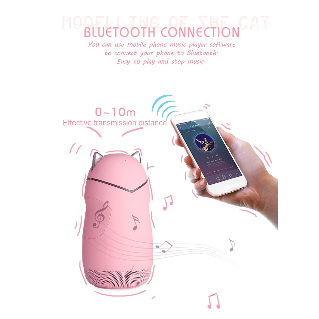 HIPERDEL Bluetooth Speaker Draadloze Draagbare Cartoon Mini Kat Portable Bass Speakers Handsfree Call Ondersteuning TF afspelen Z529