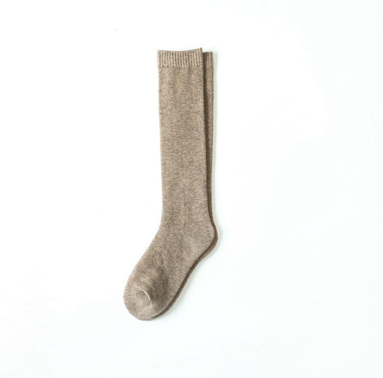 Japonia styl grube skarpety damskie ciepłe zakolanówki zimowe Terruy długie skarpetki Femme noga buty Calcetines Christmas: kahki
