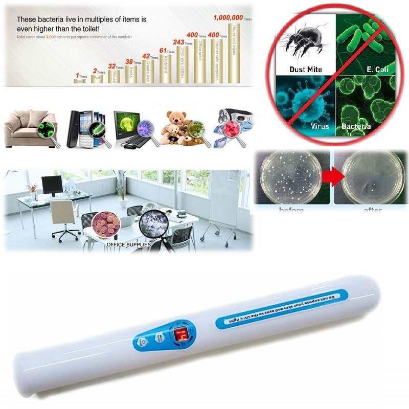 Bærbar uv sterilisator stav telefon sterilisator desinficeringsmiddel ultrafiolett lys desinficerende bakterier dreper robot mugg bakterier bakterier