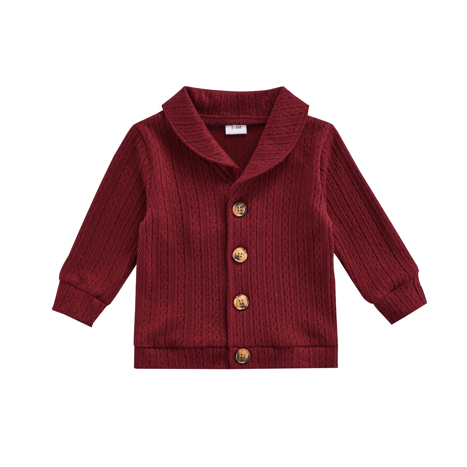 Herfst Baby Jongen Meisje Trui Jas Tops Lange Mouwen Effen Kleur Turn Down Kraag Vest Uitloper 0-3Y: Rood / 3T