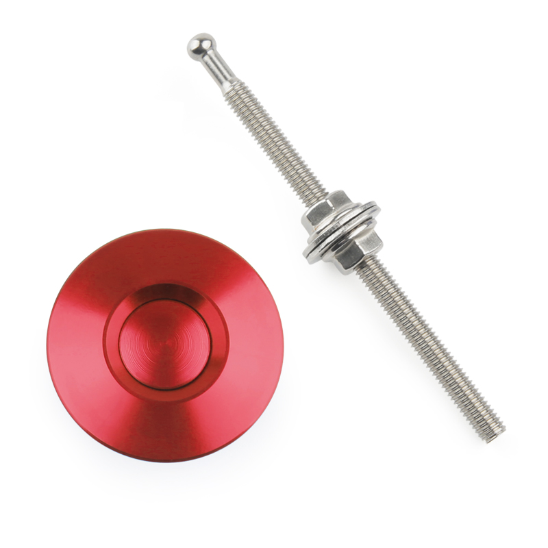 universell 1 stk 1.25 " 32mm trykknapp med trykknapper, låseklipsett, bil hurtig jdm stil pinner: B-rød