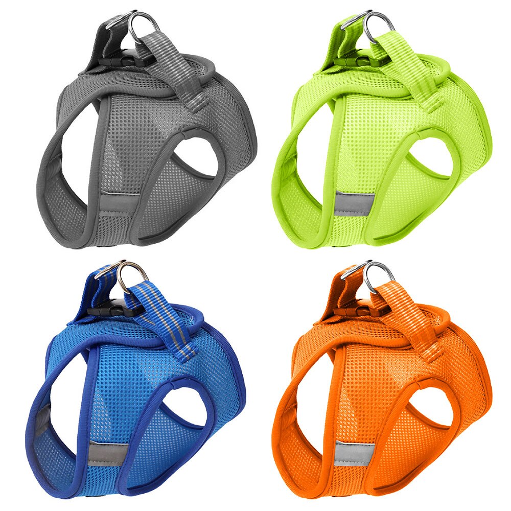 Harnas strepen verstelbaar super kattenharnas ademend jack zacht en comfortabel harnas met reflecterend xs oranje raster