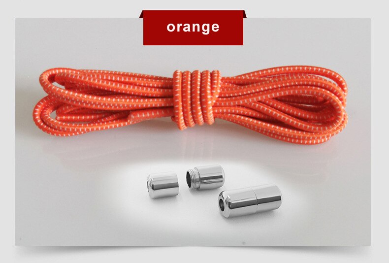 Elastic Shoelaces Round Locking No Tie Shoe Laces Quick Lazy Laces Rubber Sneakers Shoelace for Kids Adult Shoe Laces No Tie: orange