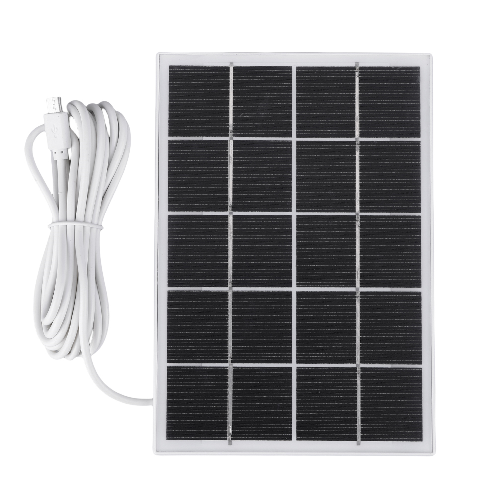 3.3W Solar Panel IP65 Waterproof Micro USB&Type-C Solar Panel Charger for Arlo/Ring/Eufy/Blink Doorbell Security Camera: 透明色