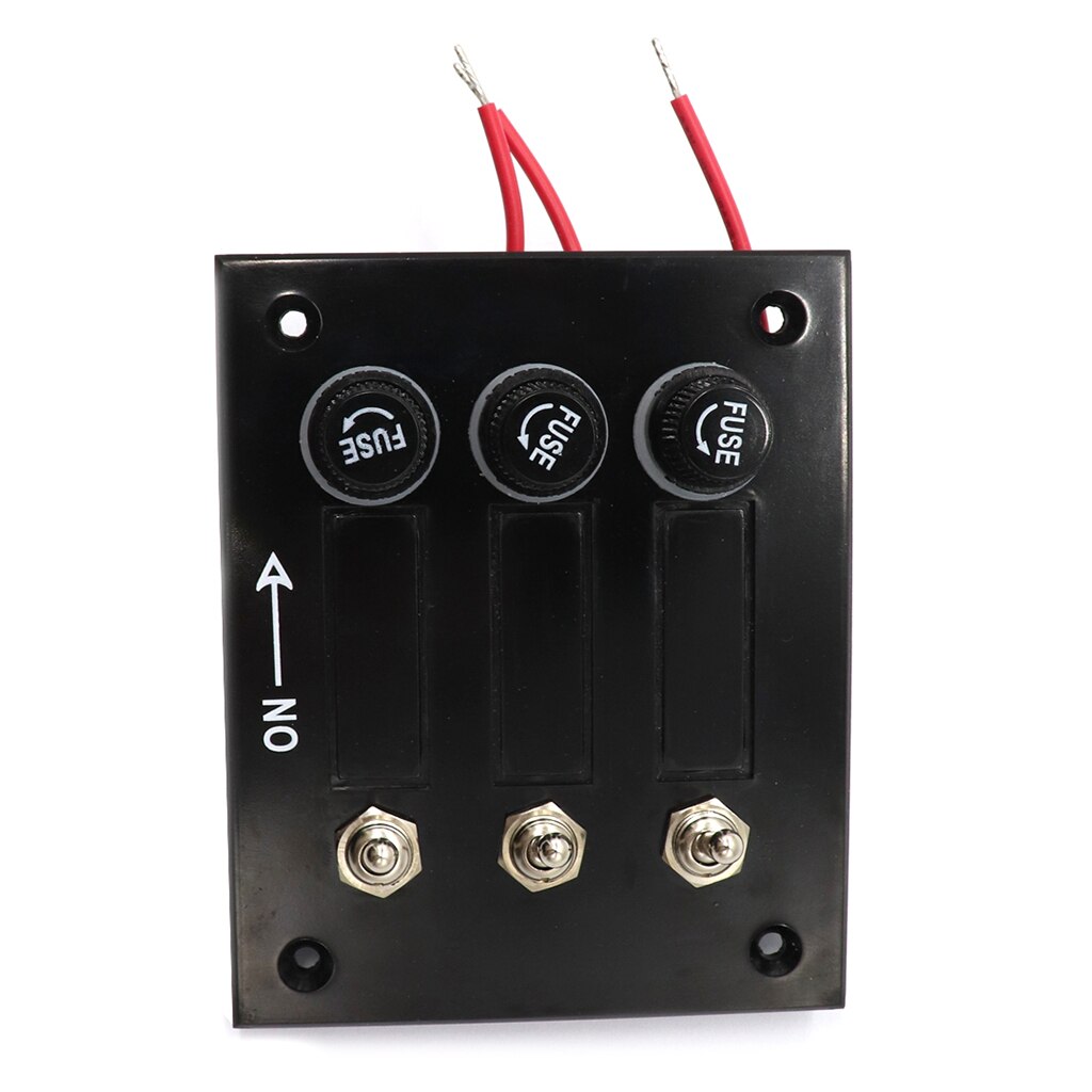 3 Gang ABS Boats Classic Toggle Switch Panel With 5A Fuses DC 12V