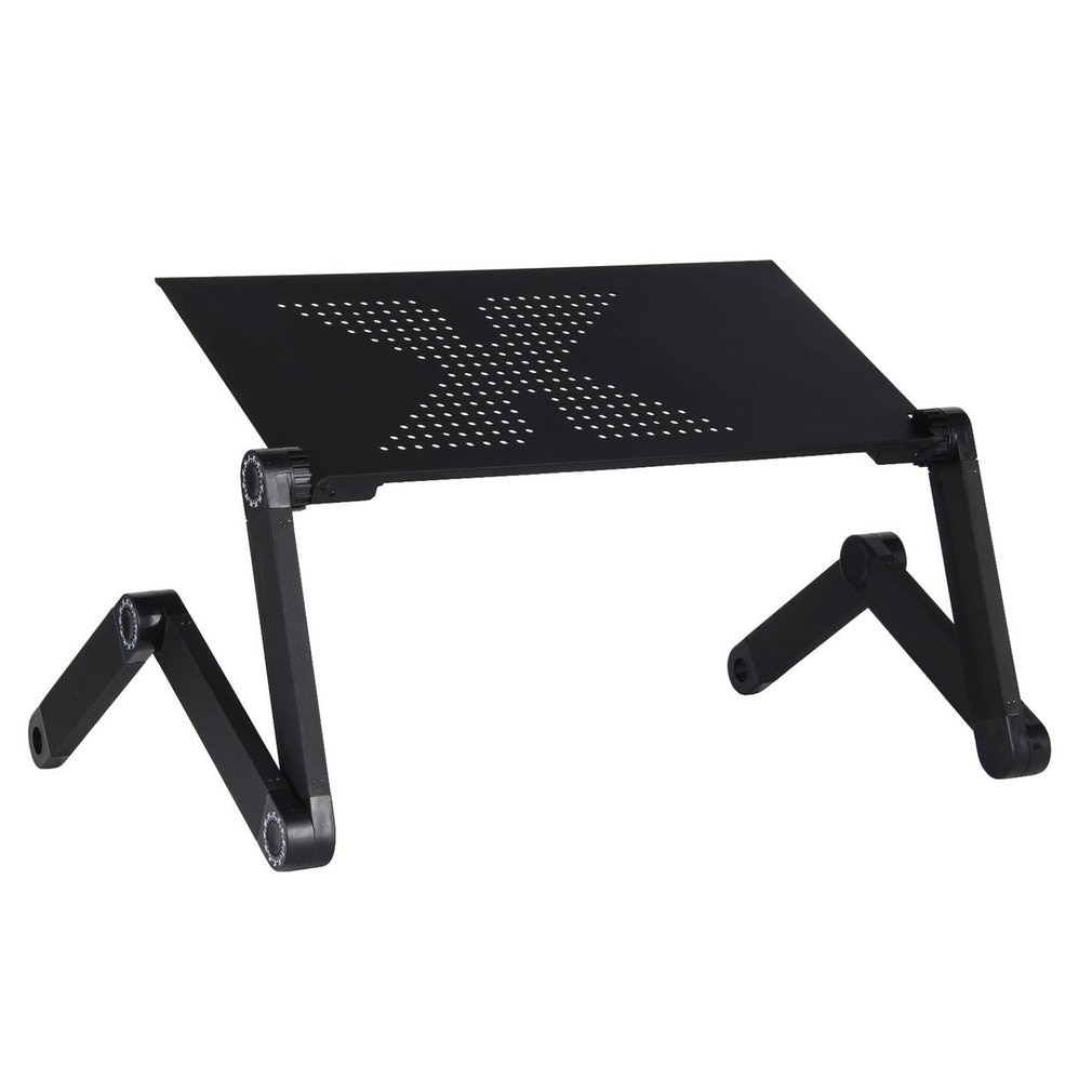 Foldable Aluminium Alloy Laptop Desk Portable Adjustable Laptop Stand Bed Sofa Desk Table With Mouse Pad