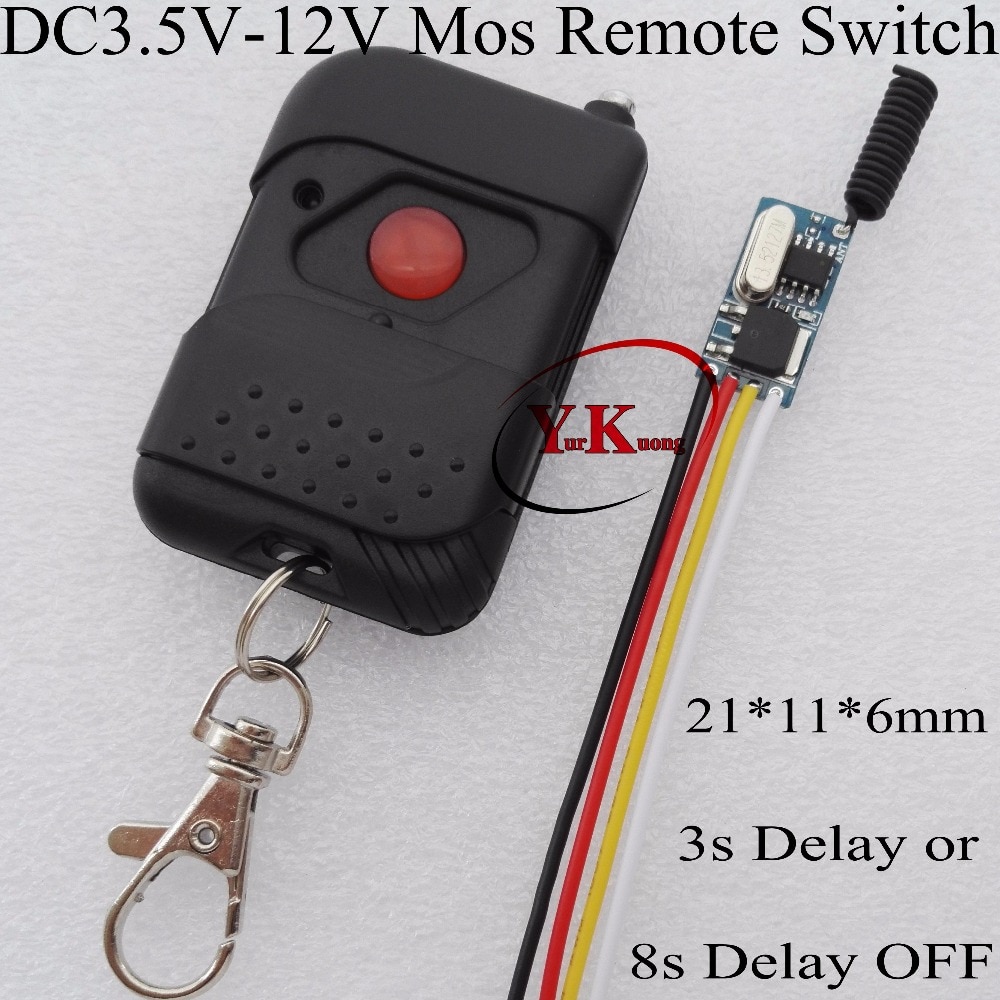 Micro remote switch 3 v 3.3 v 3.6 v 3.7 v 4.2 v 4.5 v 5 v 6 v 7.4 v 9 v 12 v 3 s 8 s vertraging uit remote switch micro power draadloze schakelaar