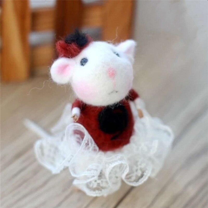 DIY pequeño ratón de lana, manualidad de fieltro sin terminar, Kit de herramientas para manualidades, Material de aguja, hecho a mano: style 4