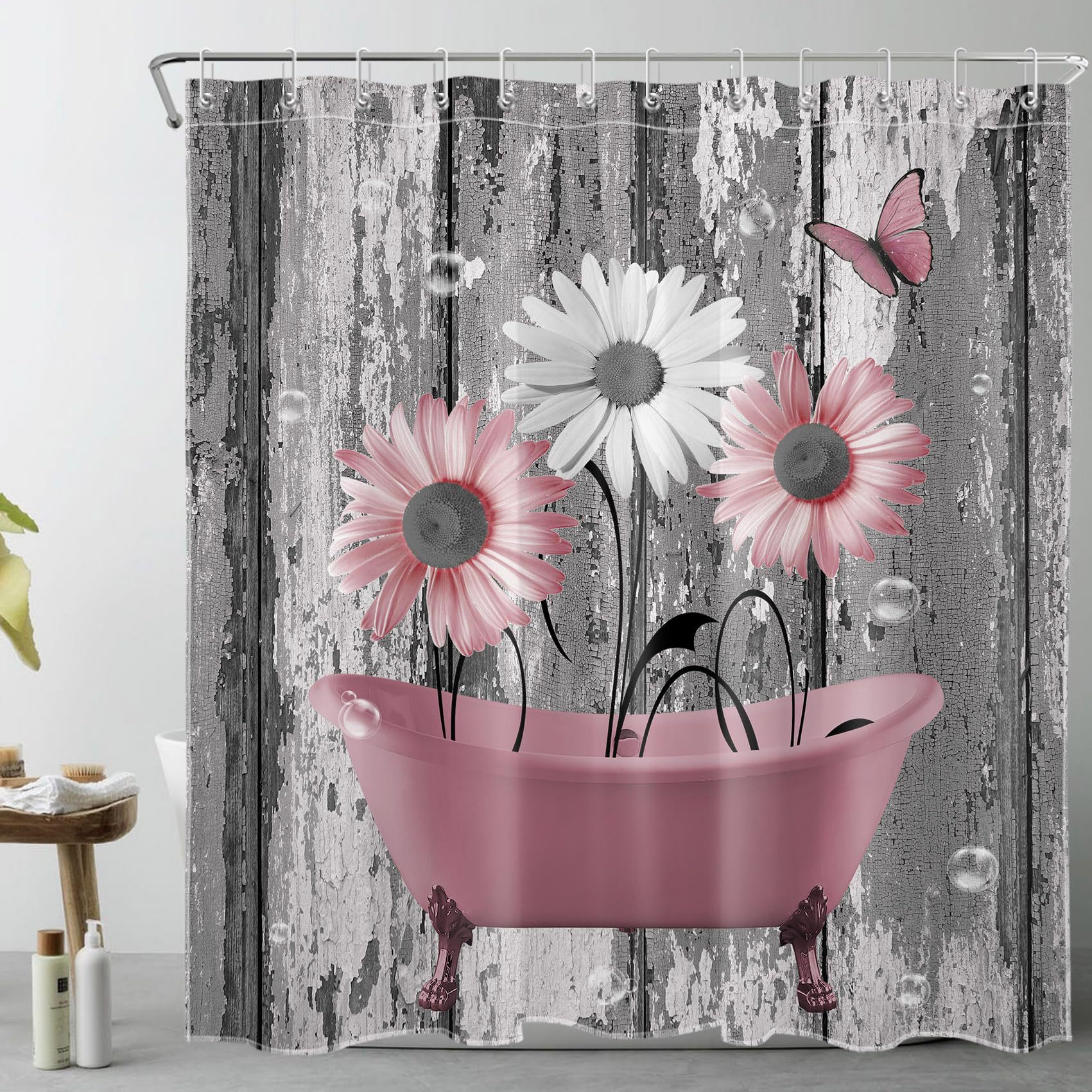 Digital Printing Shower Curtain Printed Washable Bath Curtain with Hooks Home Decor Bathroom Accessories Partition Curtains: 180*230cm / black
