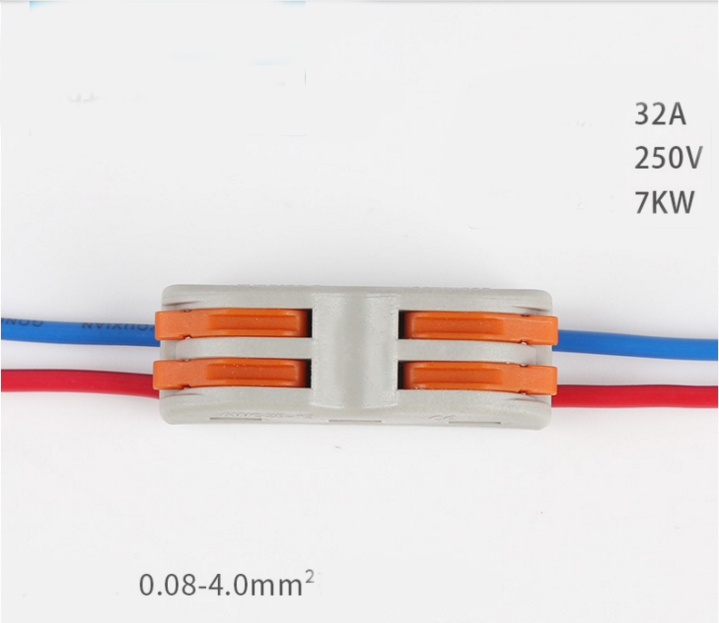 10pcs 2 Pin Universal compact wire wiring connector conductor terminal block with lever Splitter 32A
