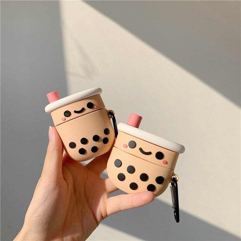 3d boba tea siliconen hoesje voor apple airpods 3/2/1 hoesje bluetooth oordopjes beschermhoes voor airpods pro hoesjes zachte ka