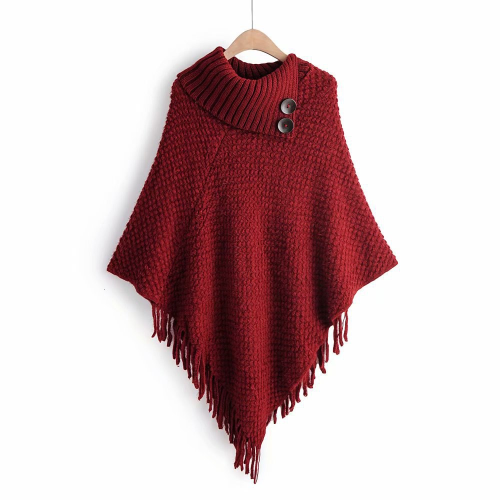Jocoo Jolee, partes superiores nuevas de estilo coreano para mujer, abrigos de invierno sueltos y suaves informales con capa con borlas, abrigo de punto, suéter, Harajuku para mujer